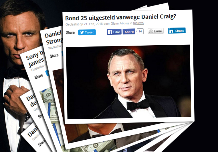 Filmhoek redactie stopt met Daniel Craig berichten?