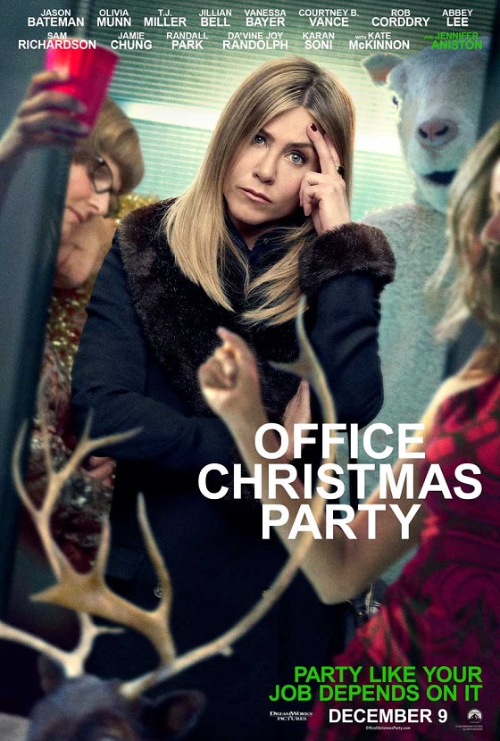 Office Christmas Party trailer en personage posters
