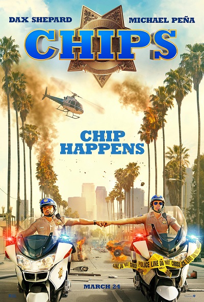 Michael Peña en Dax Shepard op CHiPs poster