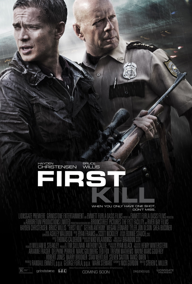 Hayden Christensen en Bruce Willis in First Kill trailer en poster