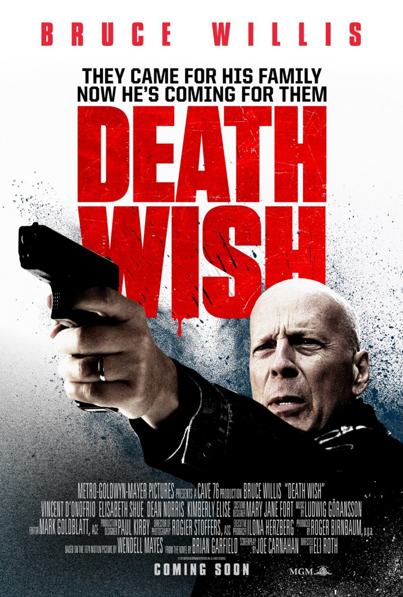Bruce Willis op nieuwe Death Wish poster
