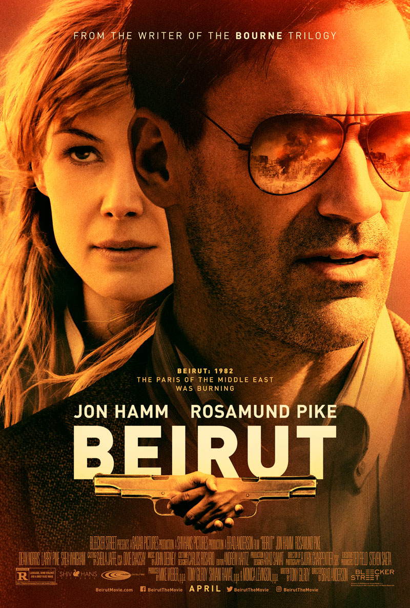 Beirut trailer en poster met Jon Hamm en Rosamund Pike 
