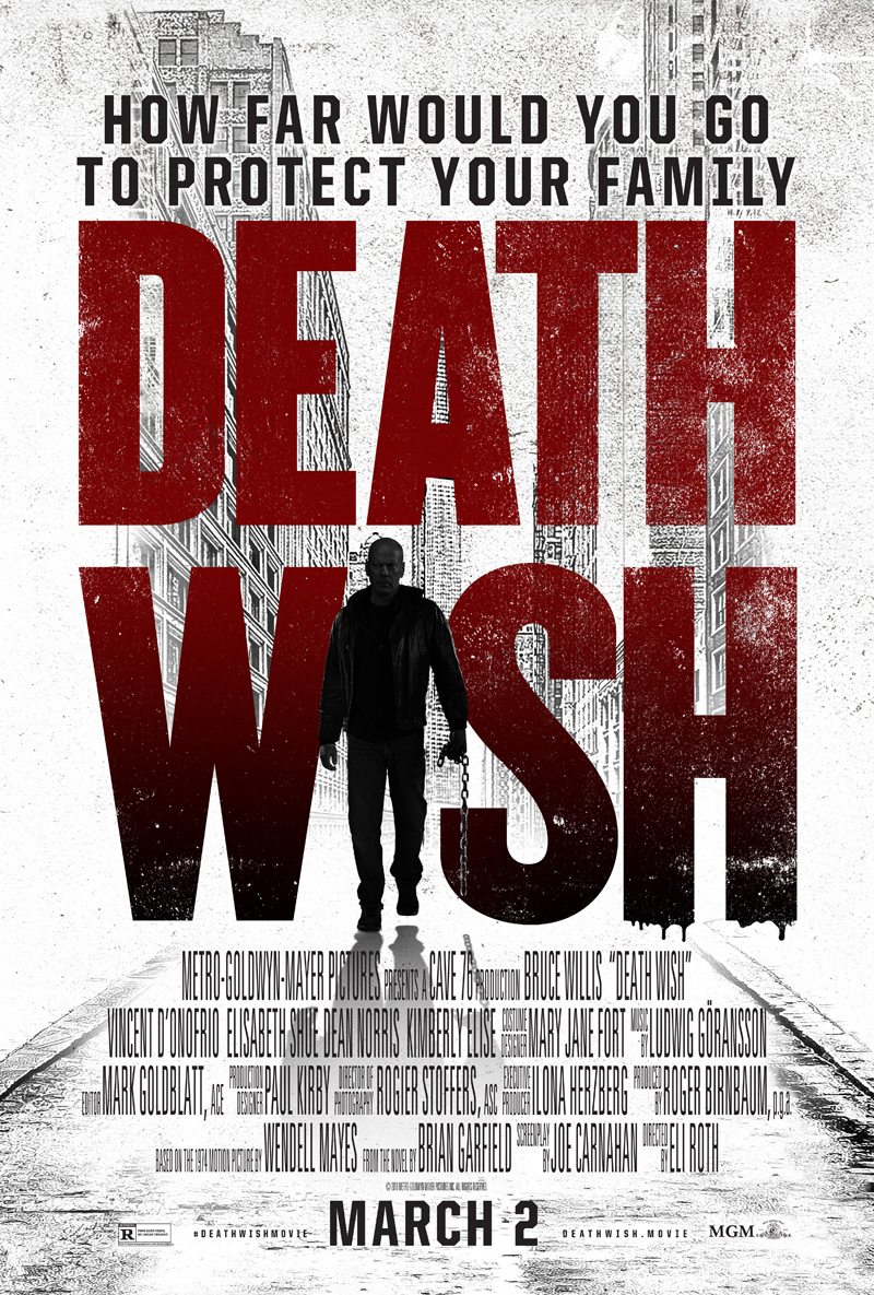 Bruce Willis op nieuwe Death Wish trailer en poster