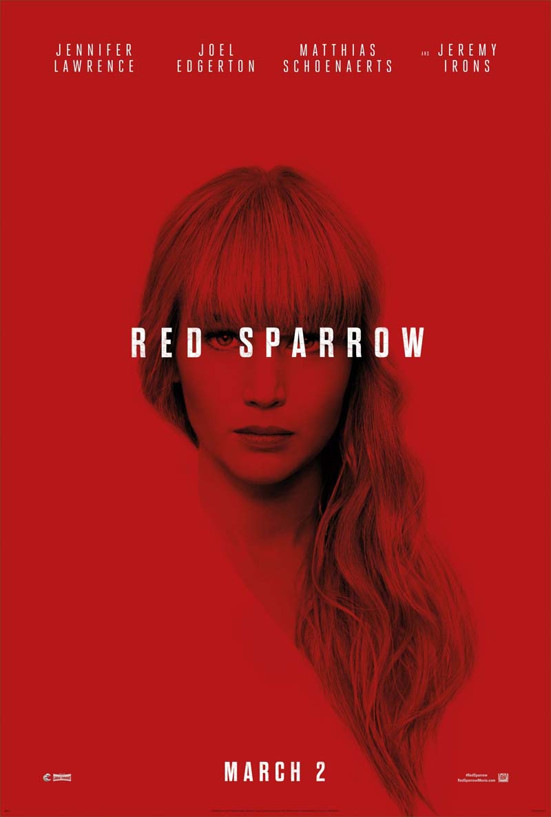 Nieuwe trailer en poster Red Sparrow met Jennifer Lawrence