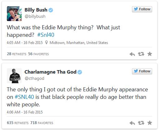 Tweet | 40 jaar SNL: Wat was er aan de hand met Eddie Murphy?
