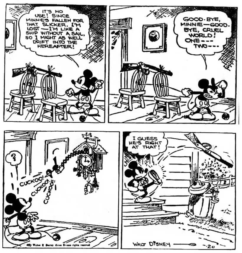 Mickey Mouse Comics - Wanneer tekenfilms grappen maken over zelfmoord